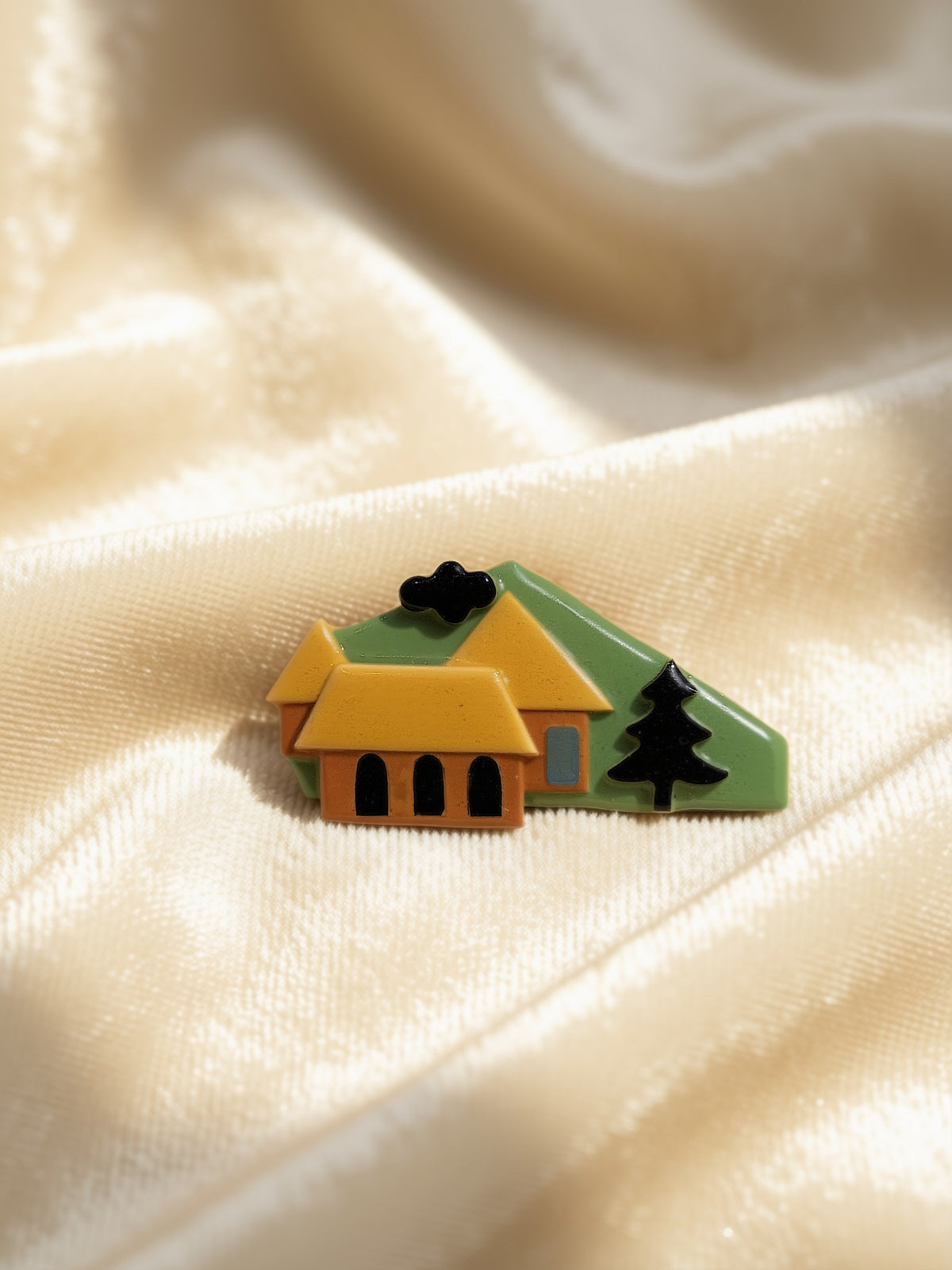Houses in a Prairie Brooch