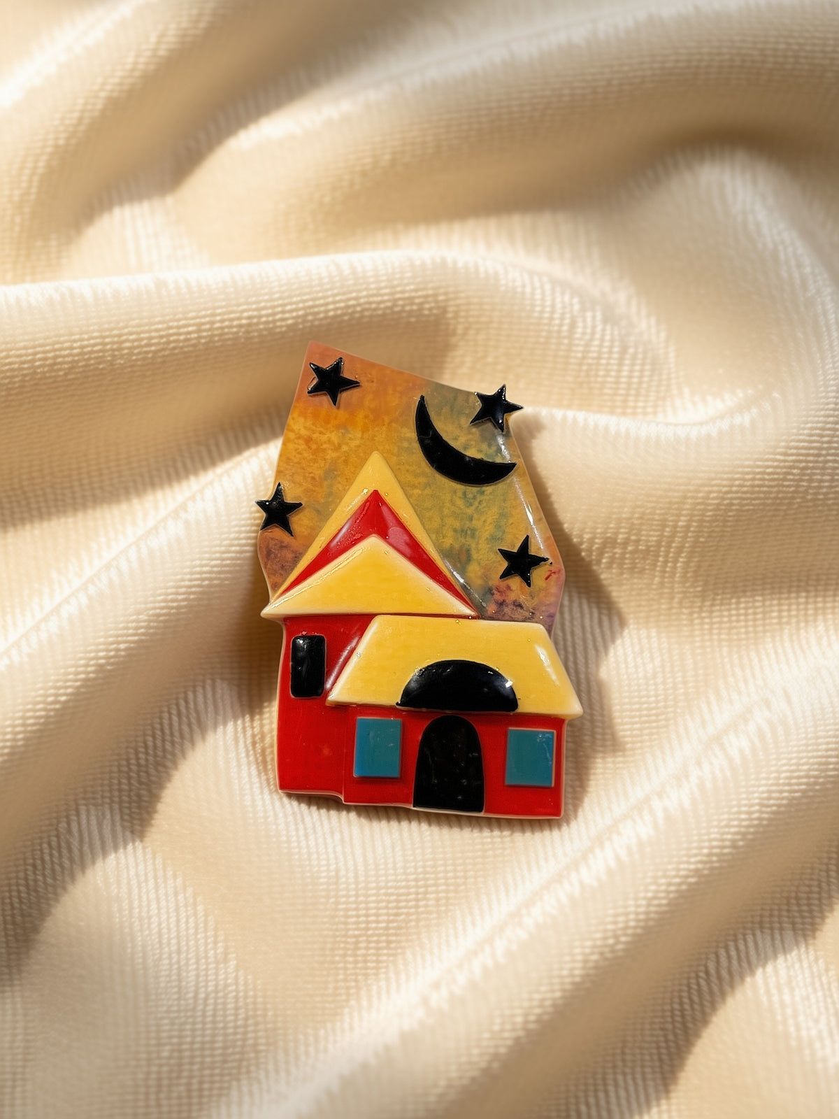 Red Houses Brooch