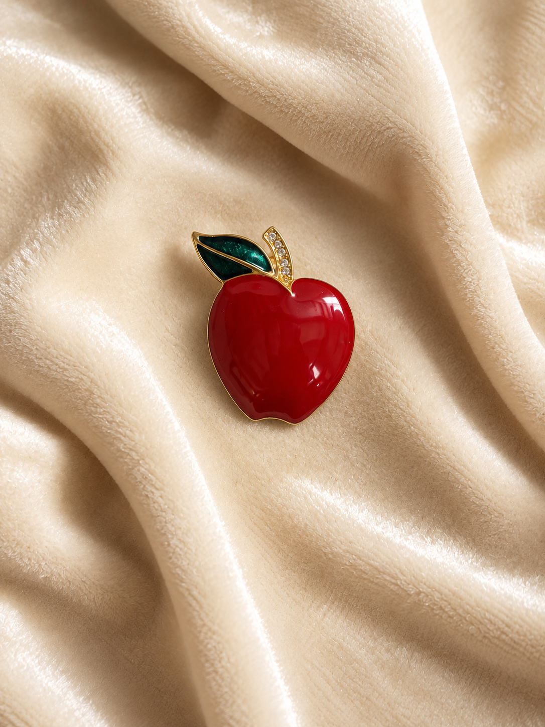 Red Apple Brooch