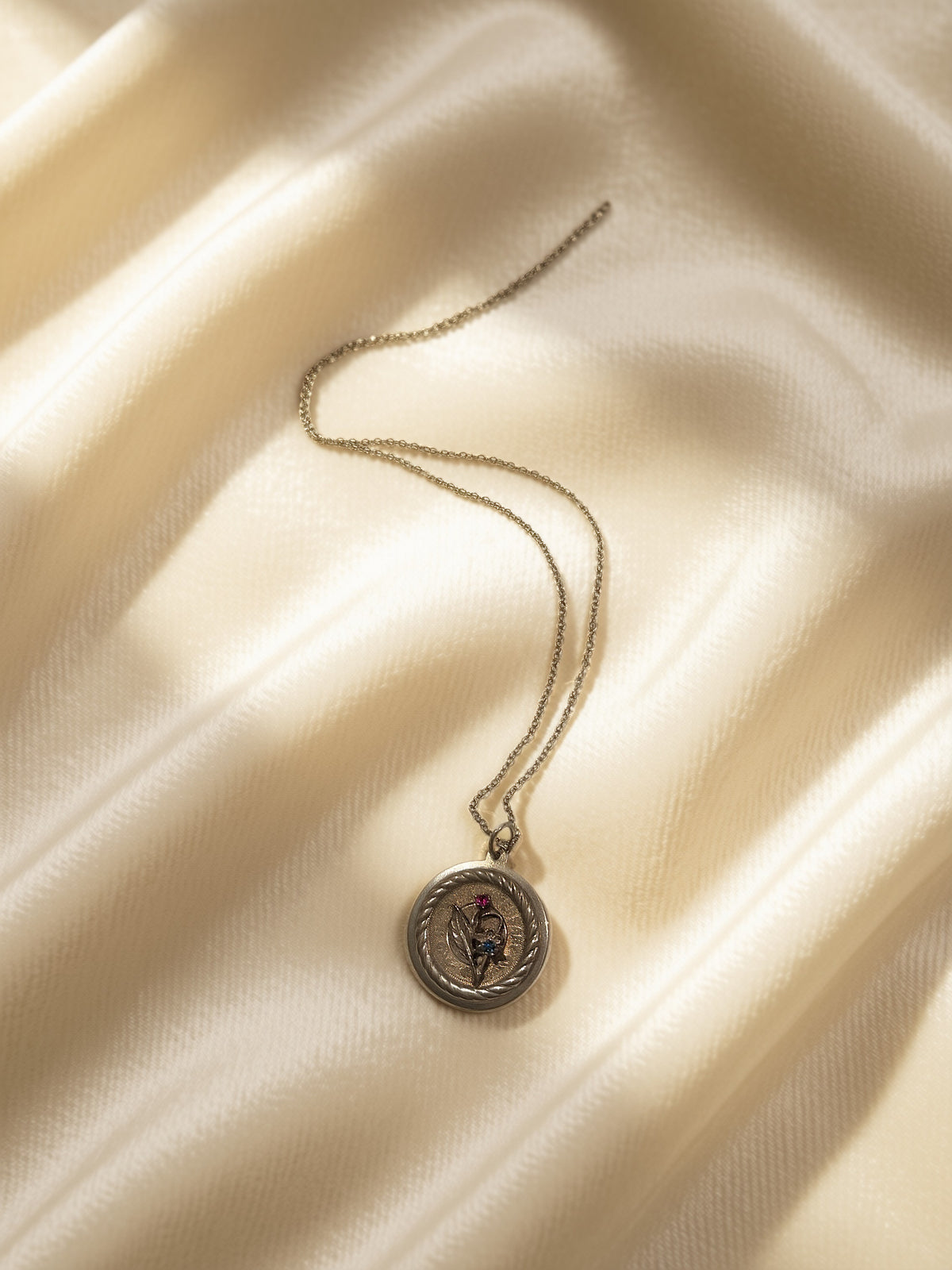 Silver Flower Medallion Necklace