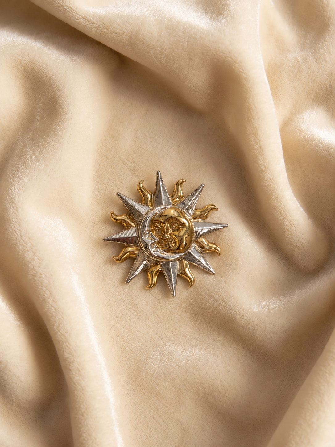 Gold & Silver Sunburst Brooch