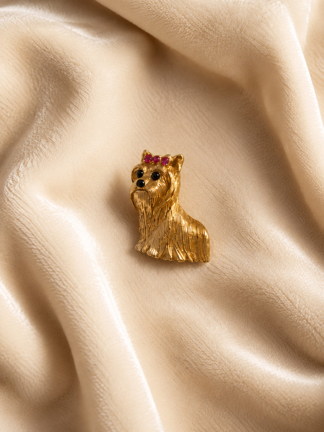 Gold Terrier Dog Brooch