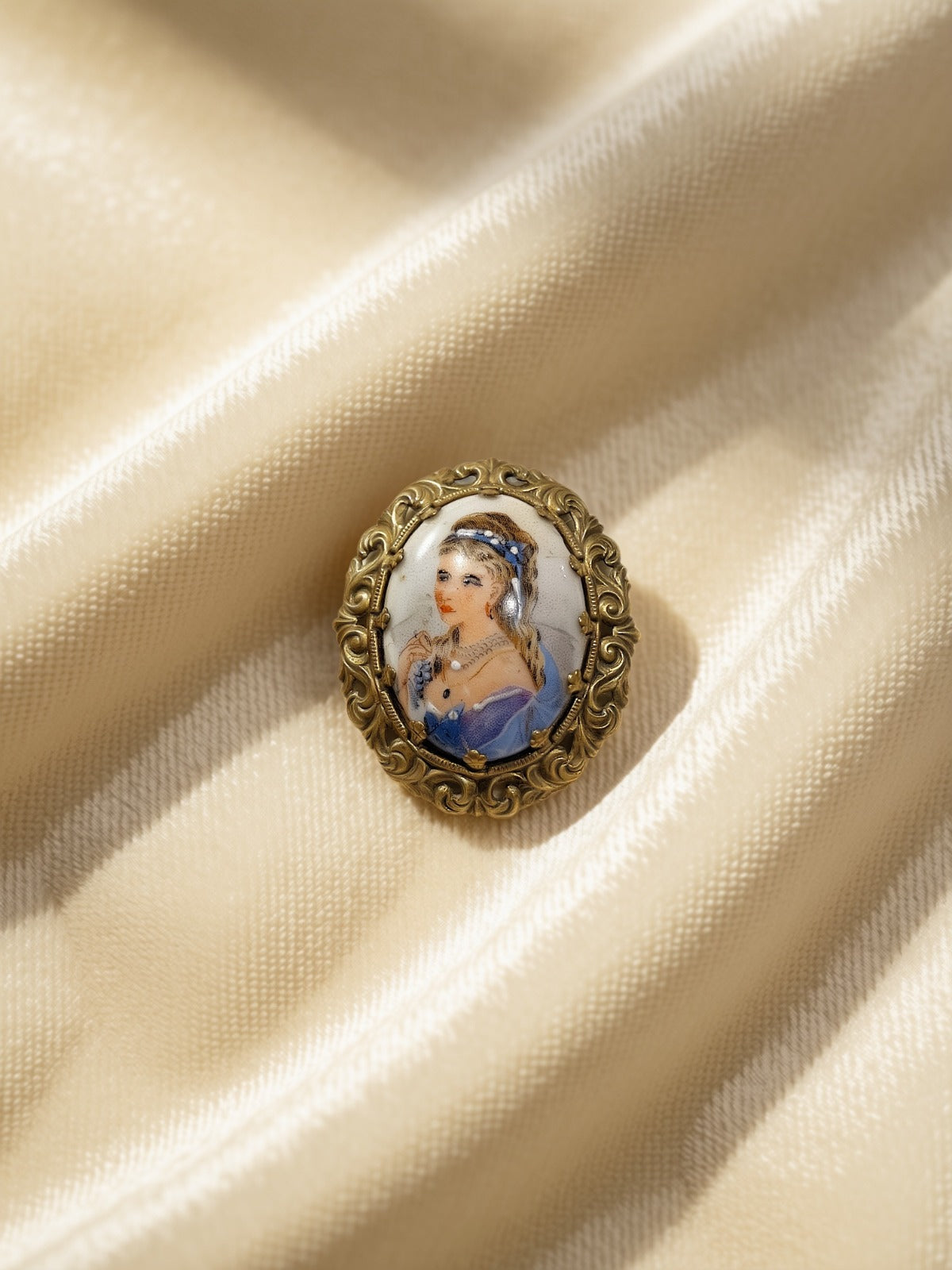 Blue Painted Lady Brooch