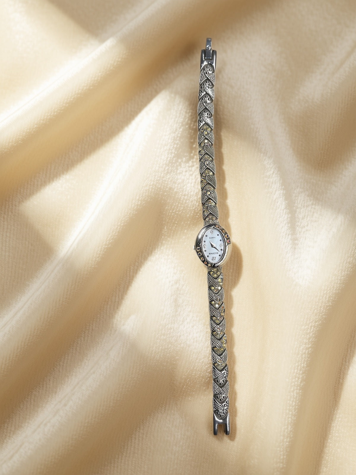 Elgin Silver Crystal Quartz Watch