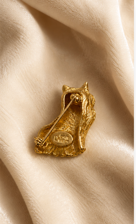 Gold Terrier Dog Brooch