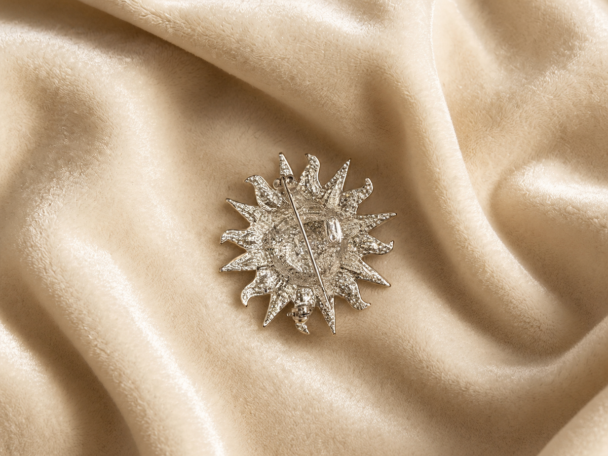Gold & Silver Sunburst Brooch