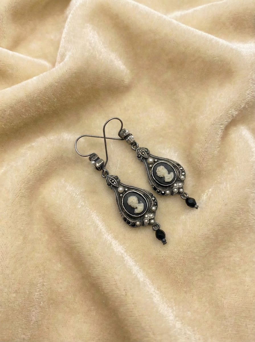 Vintage Ben Amun Cameo Earrings