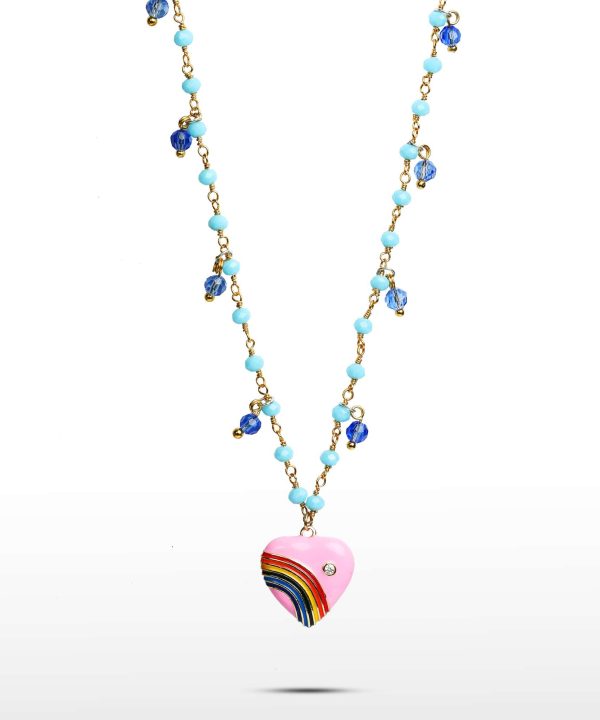 Vintage Rainbow Heart Necklace