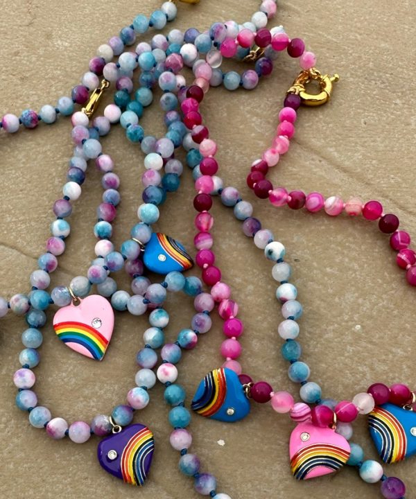 Jade Rainbow Heart Necklace