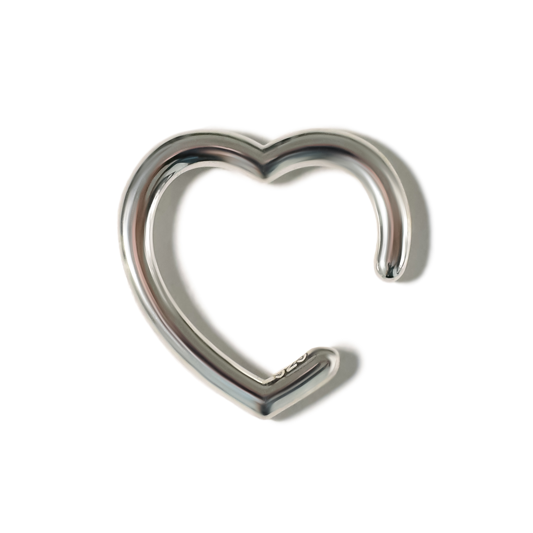 Silver Heart Cuff Earring Single Piece