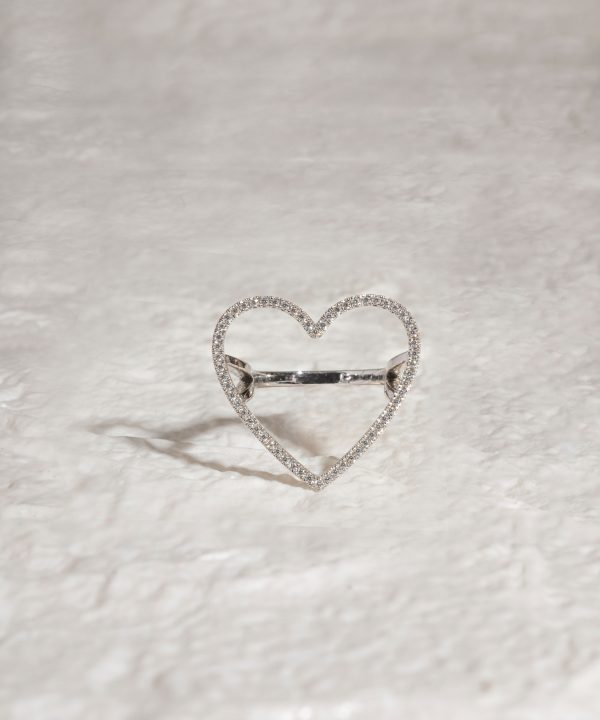Big open heart ring